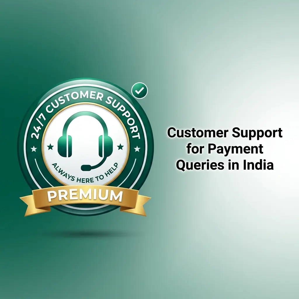 Customer support options for payment queries in India including live chat, email, help centre, and phone assistance