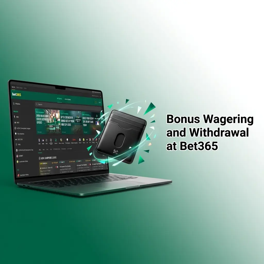 Bet365 bonus wagering requirements and withdrawal process showing bonus account rules and fund transfer steps