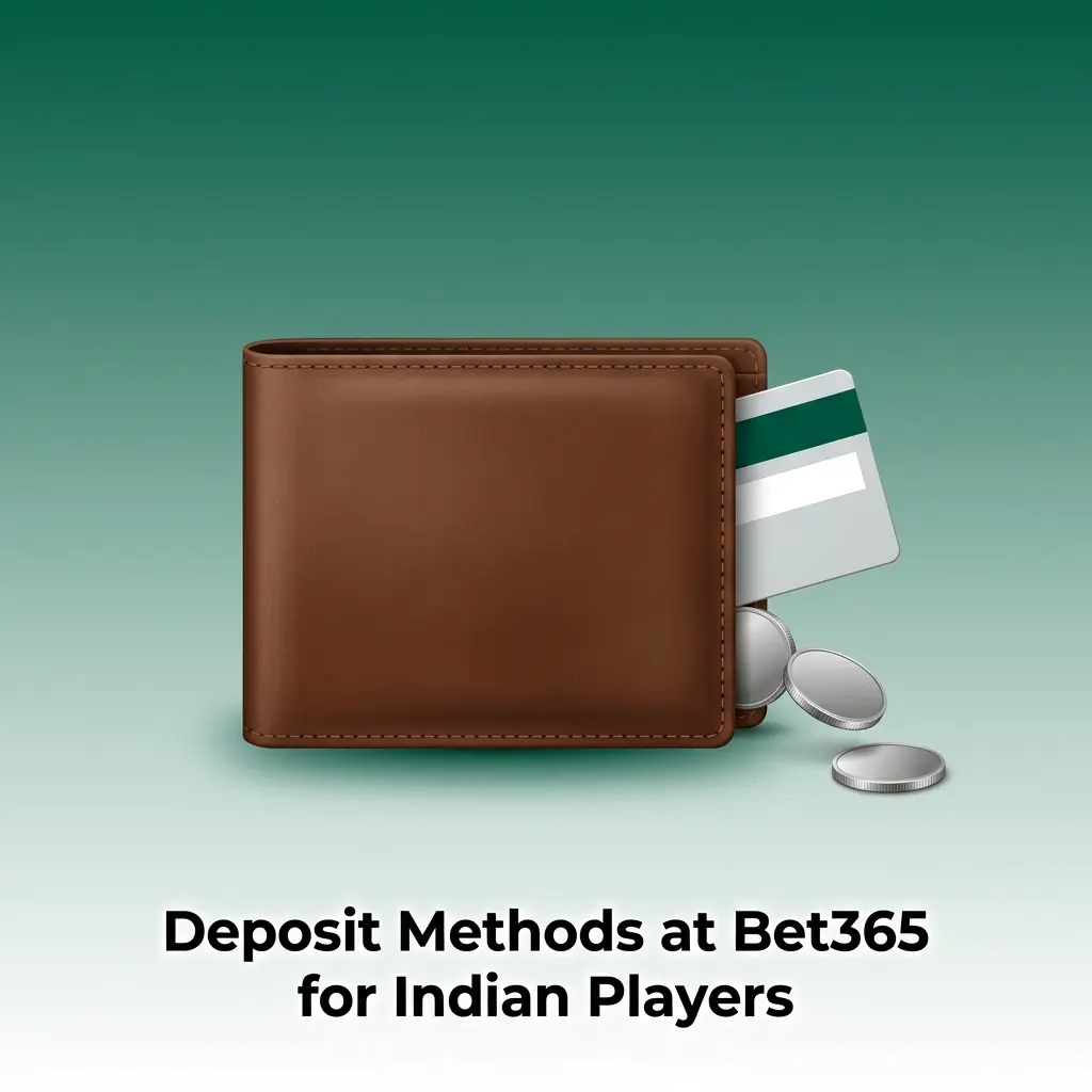 Bet365 deposit methods for Indian players showing UPI, net banking, and debit card options in INR
